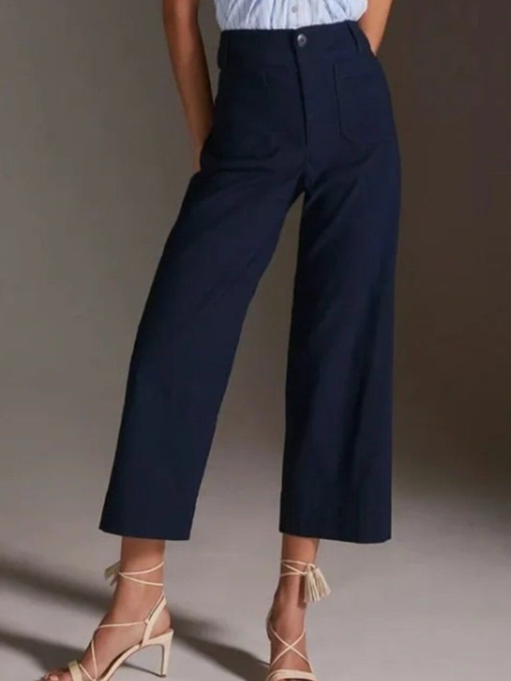 Anthropologie The Colette Ponte Crop Wide-Leg Pants by Maeve Womens size 32